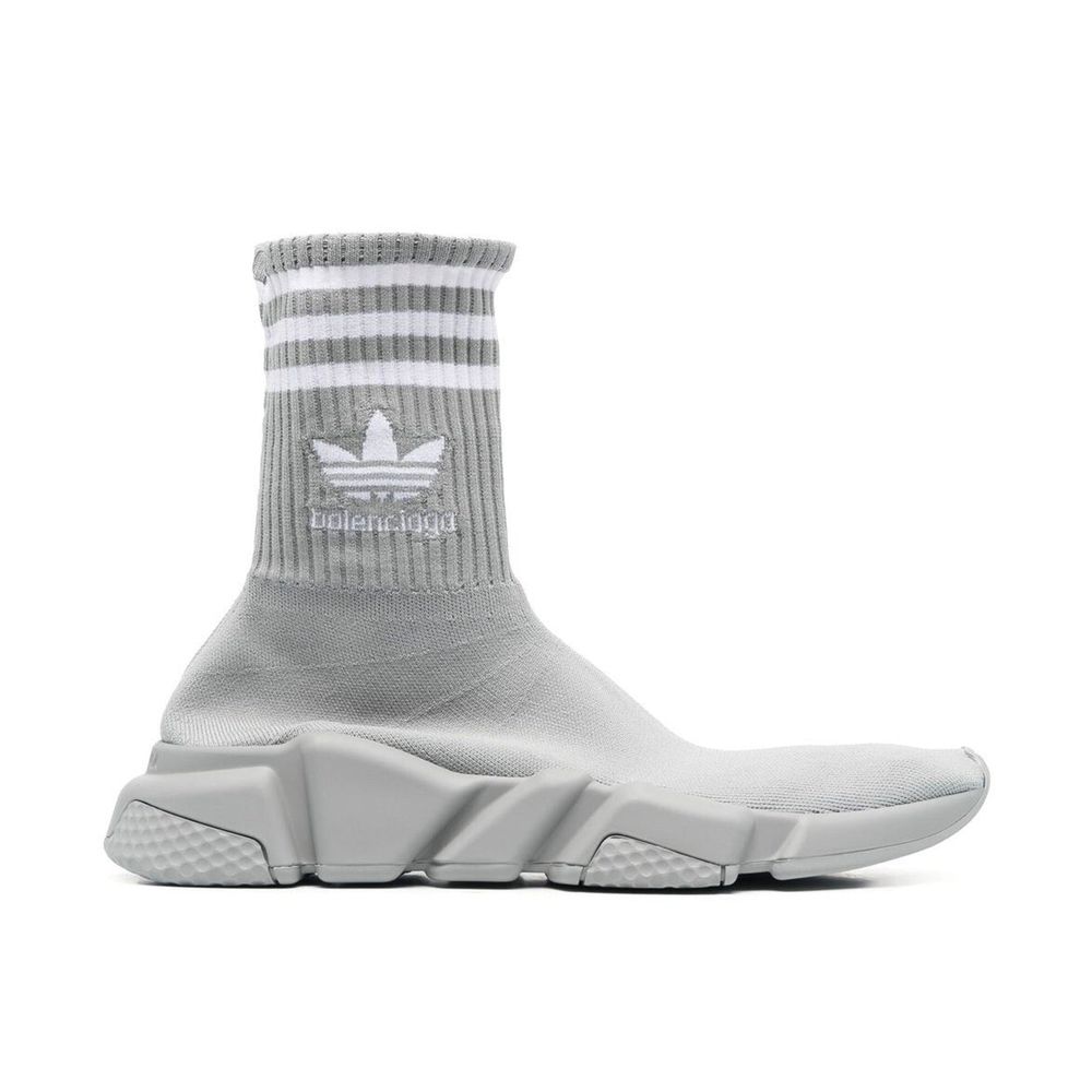 BALENCIAGA X ADIDAS Gray Nylon Athletic Sneakers